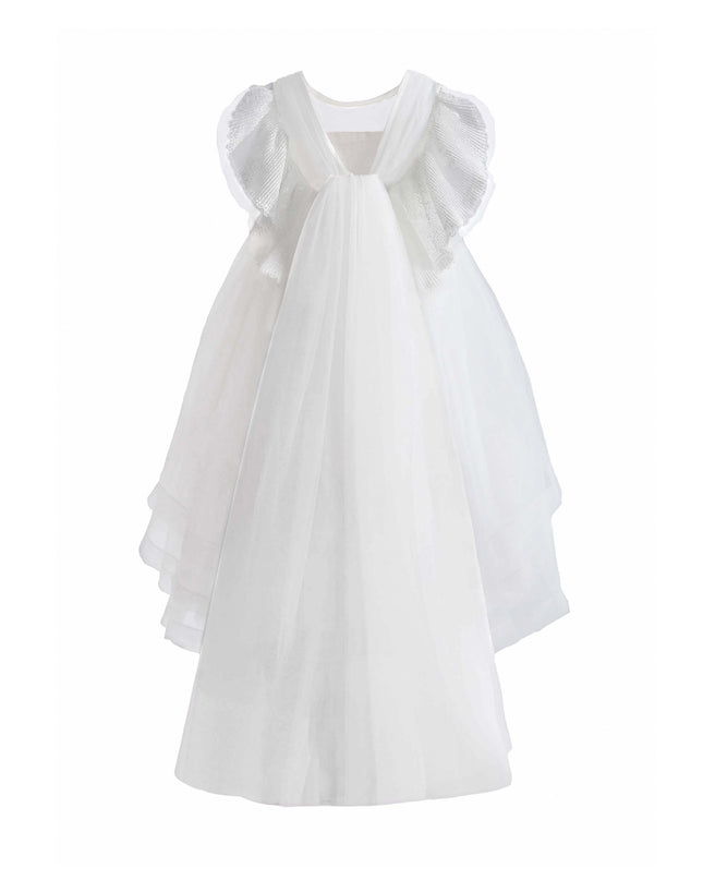 kids atelier tulleen White Novalie Layered Tulle Dress