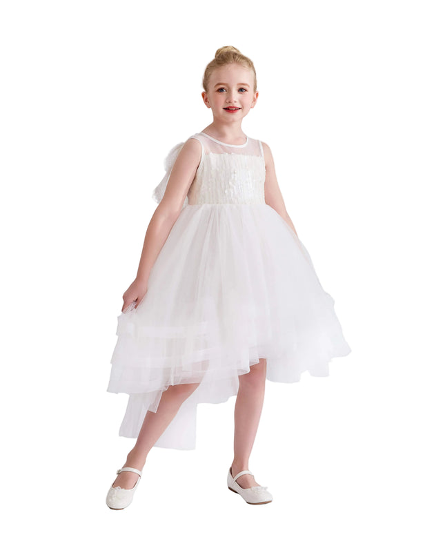 kids atelier tulleen White Novalie Layered Tulle Dress