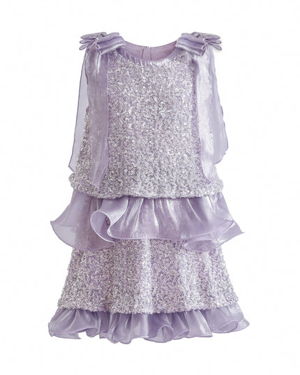 kids atelier tulleen Purple Althea Glitter Ruffle Skirt Set