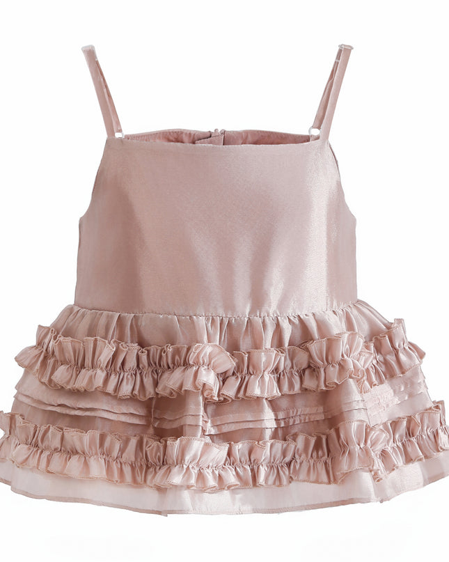 kids atelier tulleen Light Pink Calista Ruffle Skirt Set