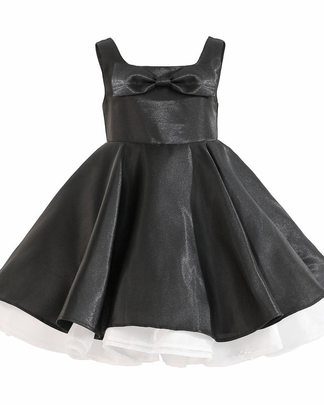 kids atelier tulleen Black Lucienne Satin Bow Dress