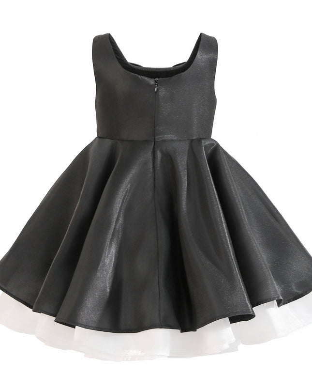 kids atelier tulleen Black Lucienne Satin Bow Dress