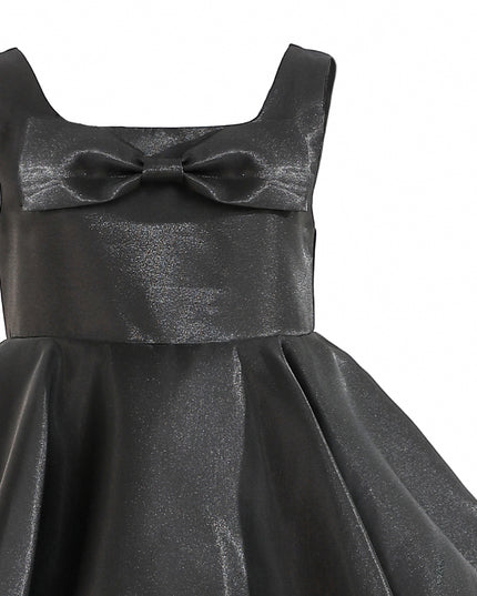 kids atelier tulleen Black Lucienne Satin Bow Dress