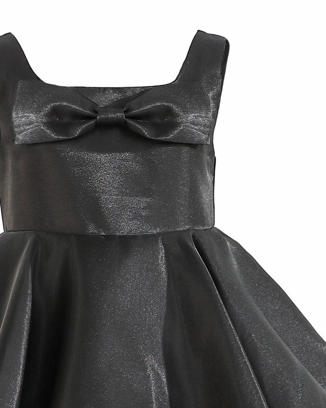 kids atelier tulleen Black Lucienne Satin Bow Dress