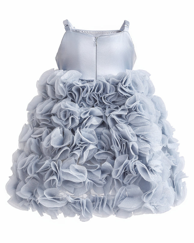 Blue Arabella Glitter Ruffle Dress