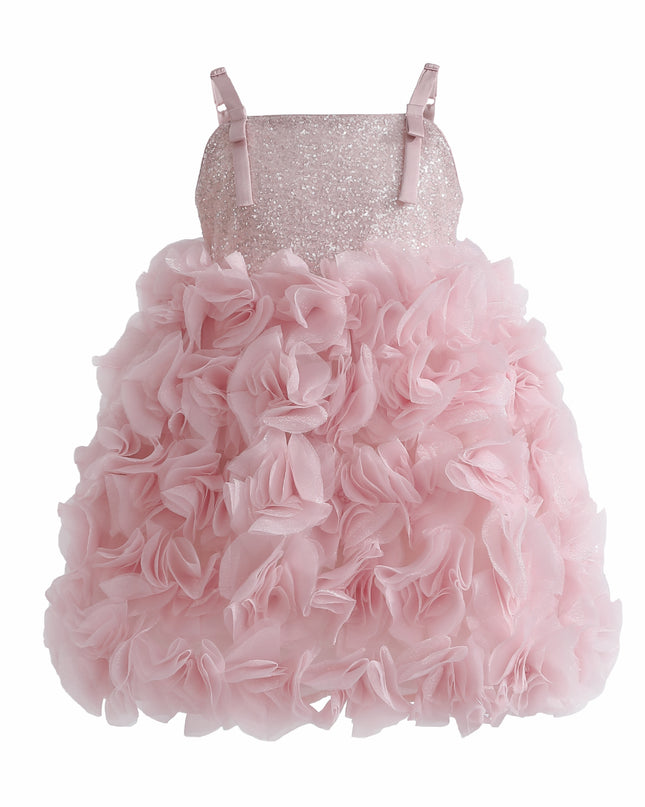 kids atelier tulleen Pink Arabella Glitter Ruffle Dress