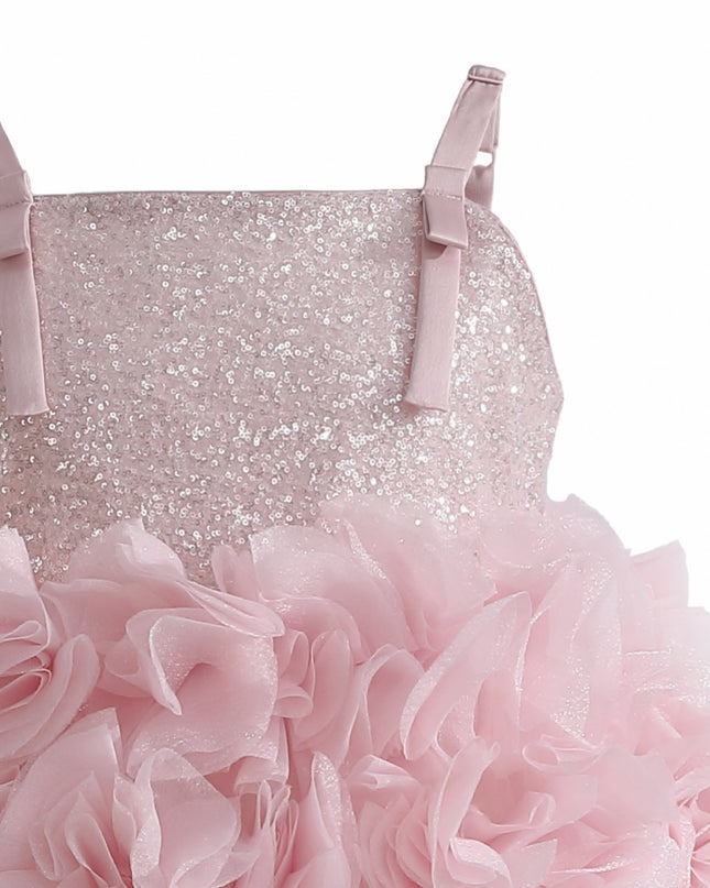 kids atelier tulleen Pink Arabella Glitter Ruffle Dress