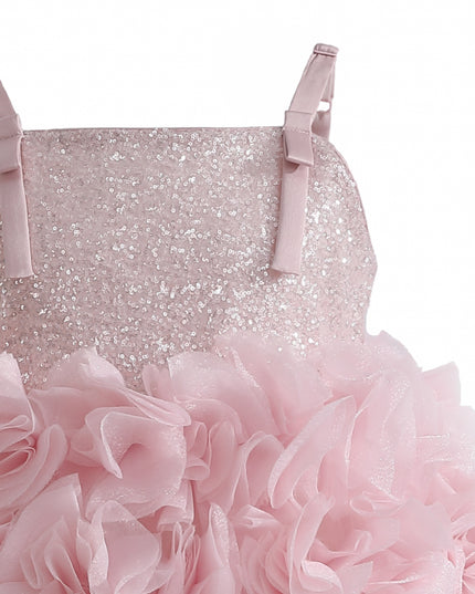kids atelier tulleen Pink Arabella Glitter Ruffle Dress