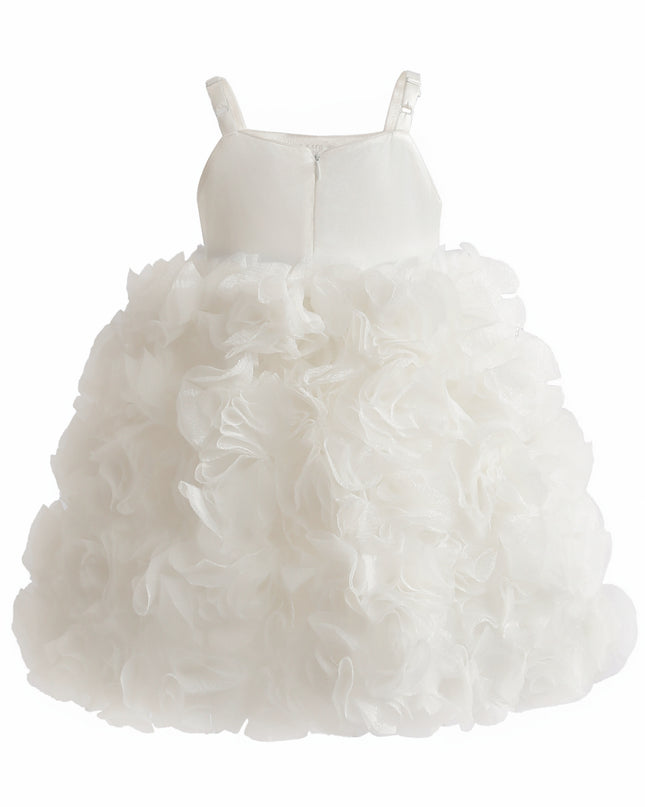 kids atelier tulleen White Arabella Glitter Ruffle Dress