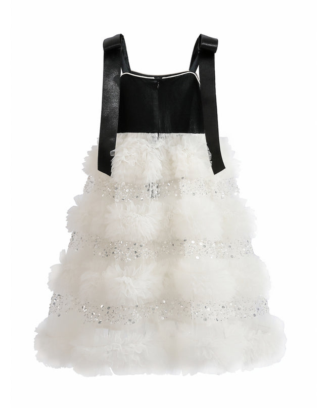 kids atelier tulleen Black & Ivory Sophia Party Dress