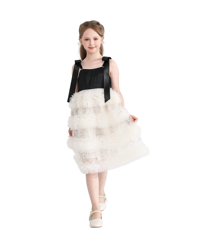 kids atelier tulleen Black & Ivory Sophia Party Dress