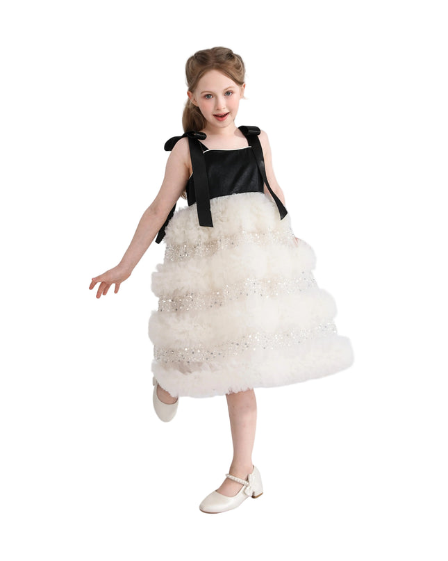 kids atelier tulleen Black & Ivory Sophia Party Dress