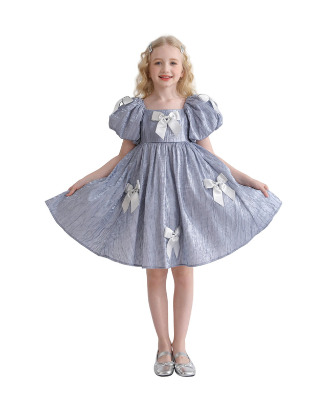 kids atelier tulleen Blue Clarissa Bow Party Dress