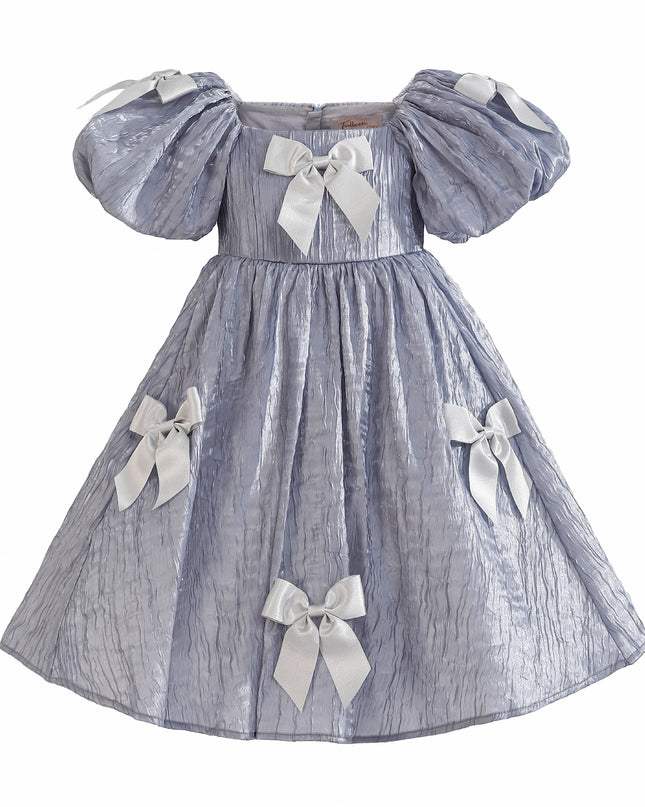 kids atelier tulleen Blue Clarissa Bow Party Dress