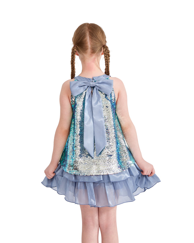 kids atelier tulleen Blue Sylvara Sequin Ruffle Skirt Set
