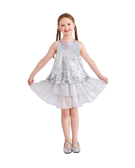 kids atelier tulleen Purple Sylvara Sequin Ruffle Skirt Set
