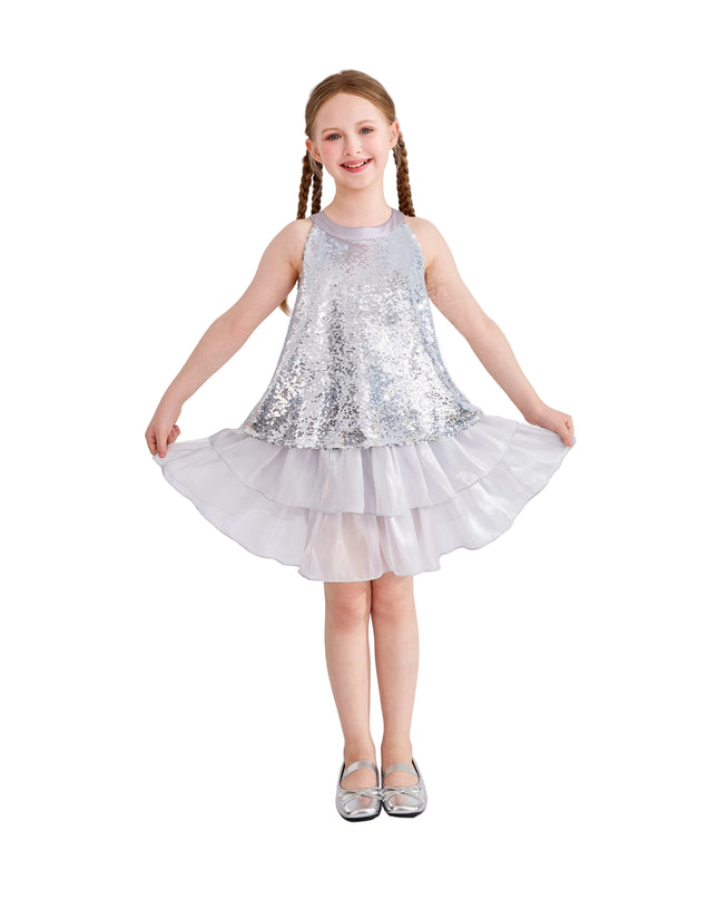 kids atelier tulleen Purple Sylvara Sequin Ruffle Skirt Set