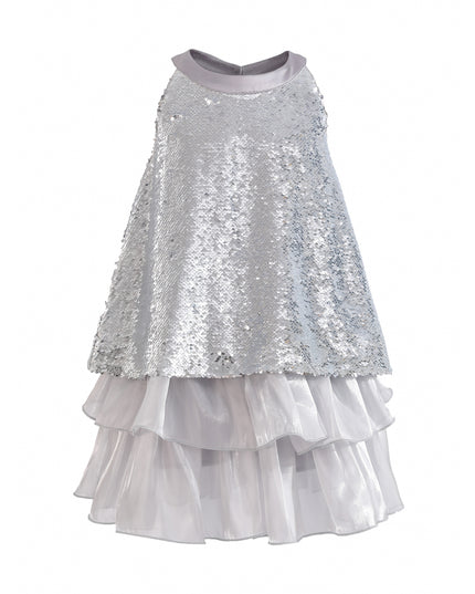 kids atelier tulleen Purple Sylvara Sequin Ruffle Skirt Set