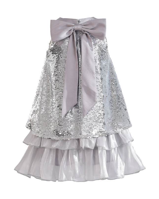 kids atelier tulleen Purple Sylvara Sequin Ruffle Skirt Set