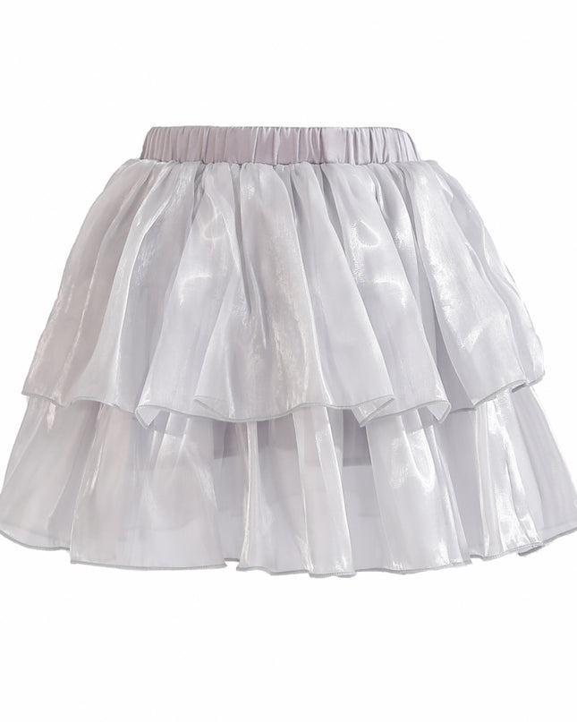 kids atelier tulleen Purple Sylvara Sequin Ruffle Skirt Set