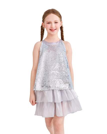 kids atelier tulleen Purple Sylvara Sequin Ruffle Skirt Set