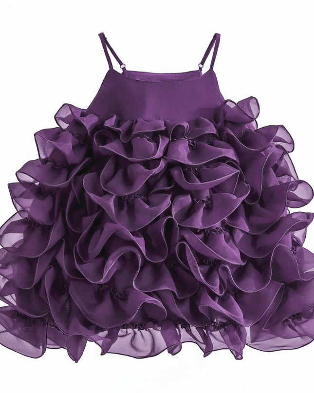 kids atelier tulleen Purple Vionara Ruffle Dress