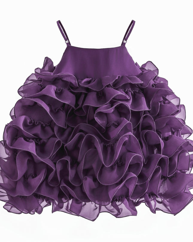 kids atelier tulleen Purple Vionara Ruffle Dress
