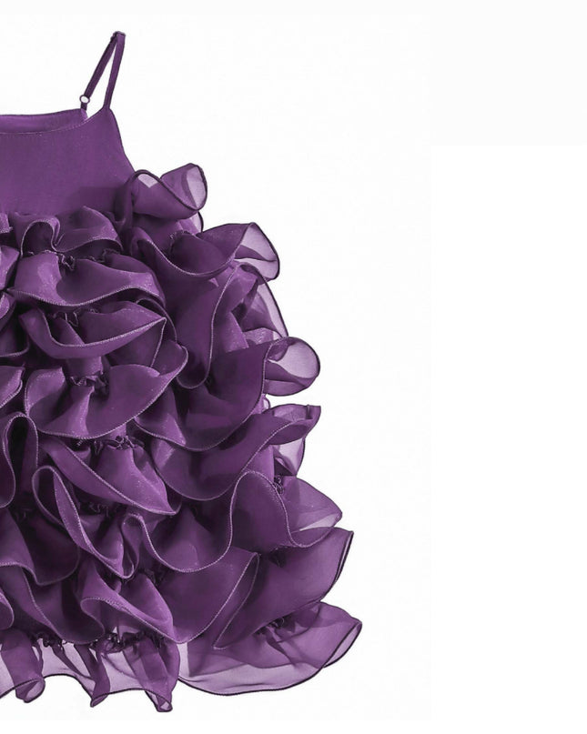 kids atelier tulleen Purple Vionara Ruffle Dress