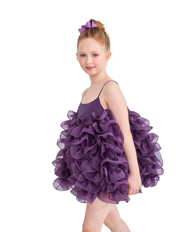 kids atelier tulleen Purple Vionara Ruffle Dress