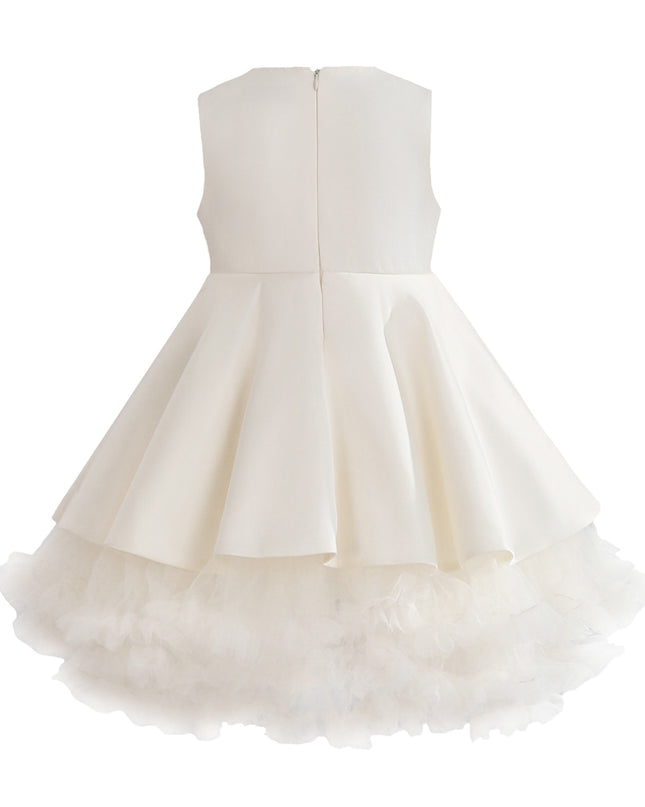 kids atelier tulleen Ivory Anastasia Bow Tulle Dress