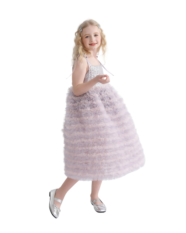 kids atelier tulleen Lavender Liliana Sequin Tulle Dress