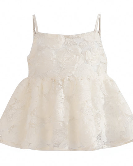 kids atelier tulleen Cream Juliette Lace skirt set