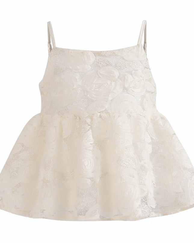 kids atelier tulleen Cream Juliette Lace skirt set
