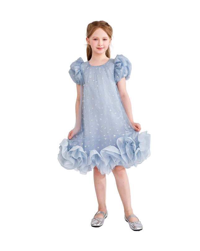 kids atelier tulleen Light Blue Thalina Ruffle Dress