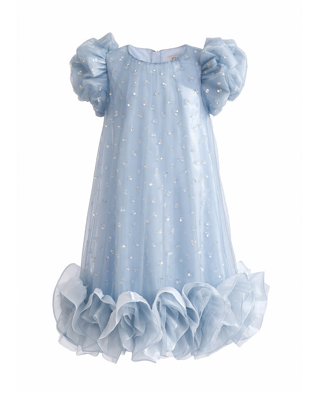kids atelier tulleen Light Blue Thalina Ruffle Dress