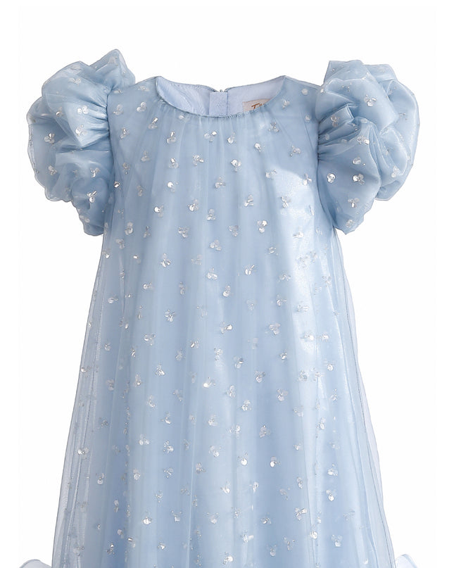 kids atelier tulleen Light Blue Thalina Ruffle Dress