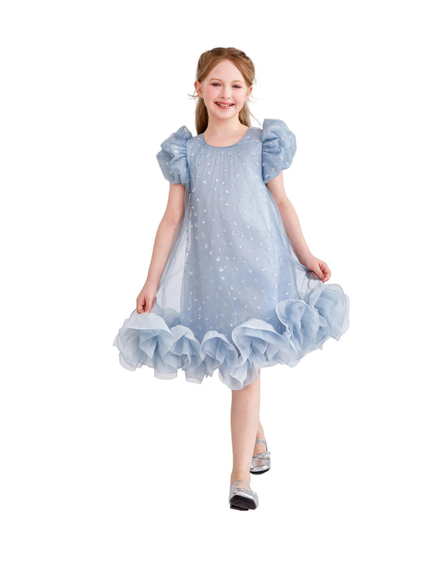 kids atelier tulleen Light Blue Thalina Ruffle Dress