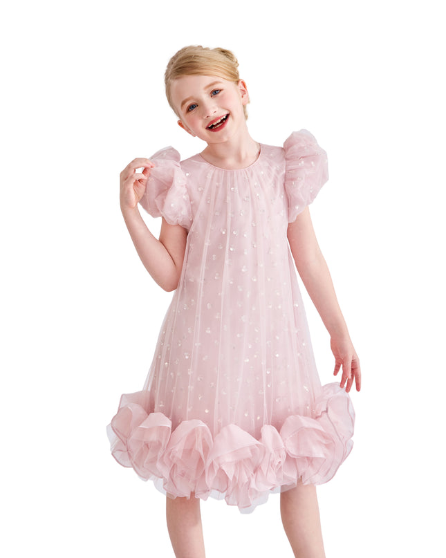 kids atelier tulleen Pink Thalina Ruffle Dress
