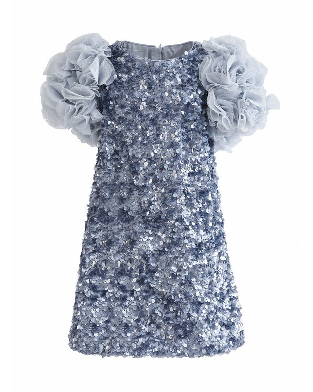 kids atelier tulleen Blue Seliora Floral Embellished Dress