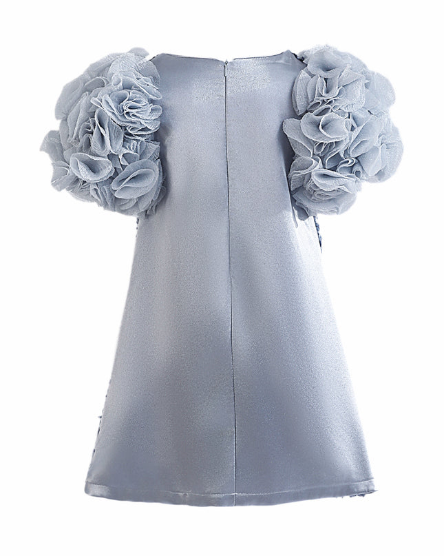 kids atelier tulleen Blue Seliora Floral Embellished Dress
