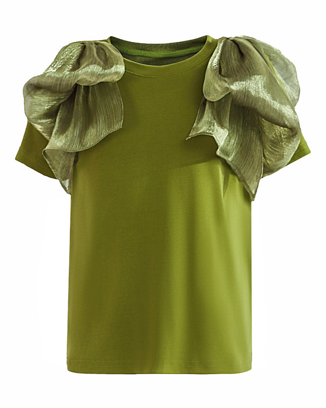 kids atelier tulleen Green Gold Valora Ruffle Skirt Set
