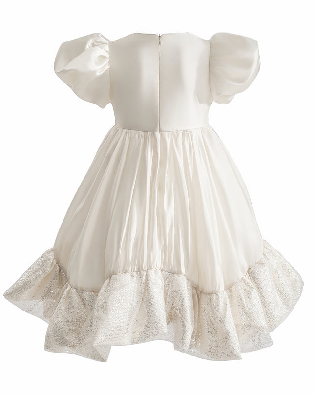 kids atelier tulleen Cream Aurora Glitter Party Dress