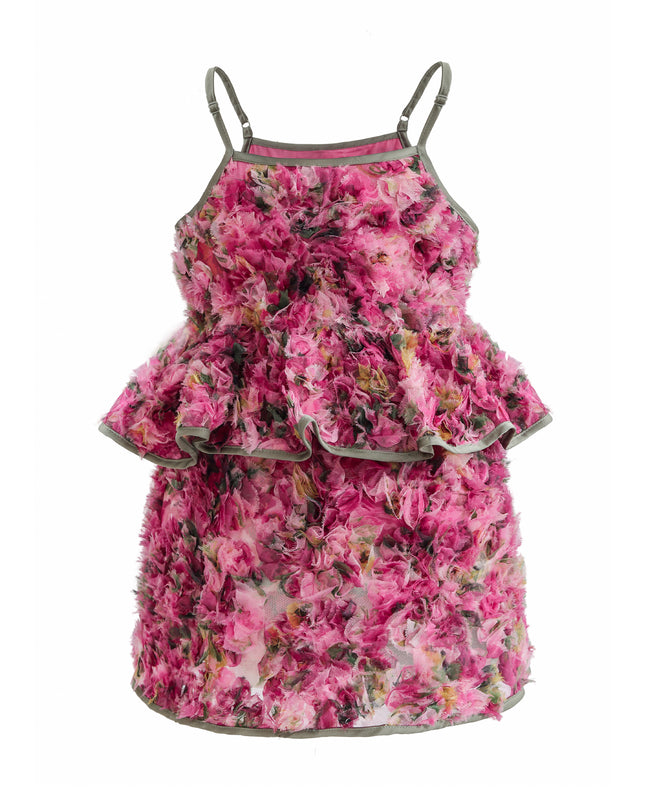 kids atelier tulleen Pink Zinnia Textured Skirt Set