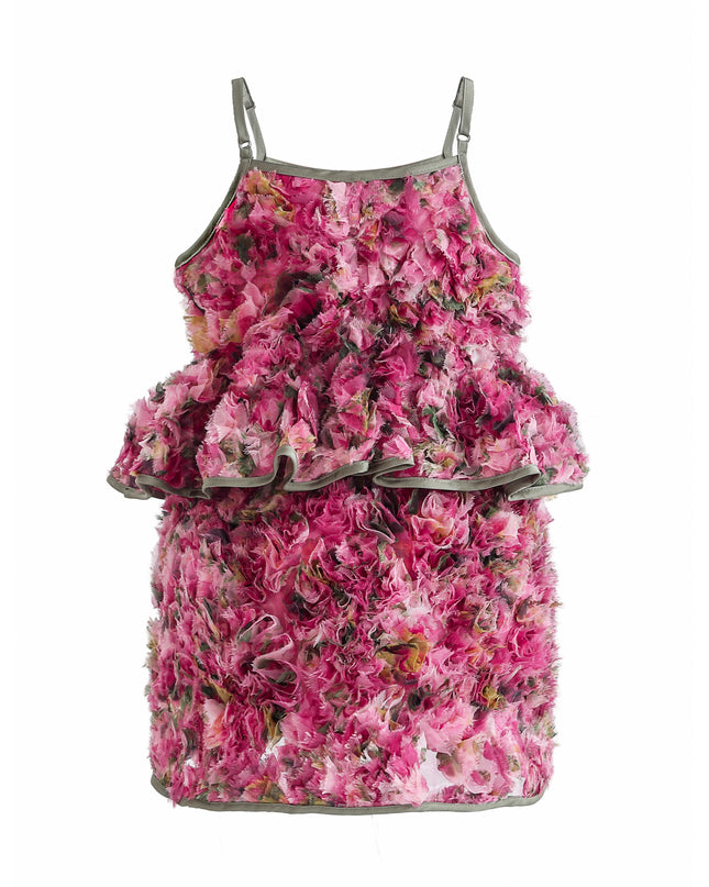 kids atelier tulleen Pink Zinnia Textured Skirt Set