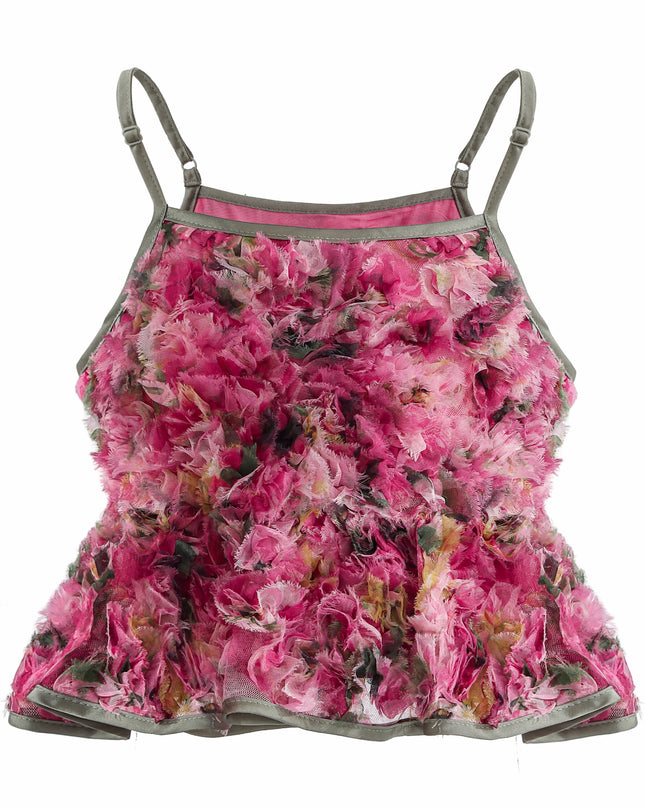 kids atelier tulleen Pink Zinnia Textured Skirt Set