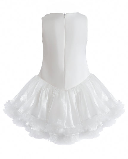 kids atelier tulleen White Soraya Floral Tulle Dress