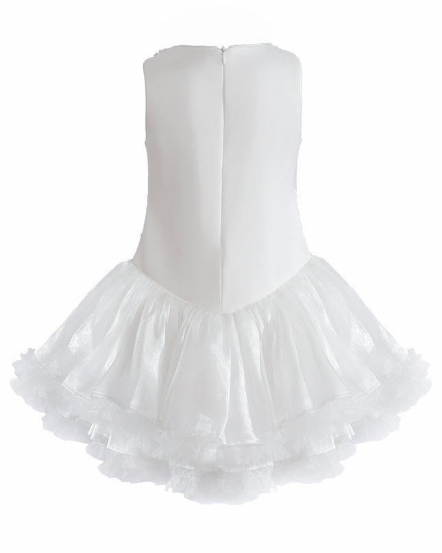 kids atelier tulleen White Arabella Floral Tulle Dress