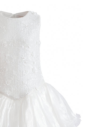 kids atelier tulleen White Soraya Floral Tulle Dress