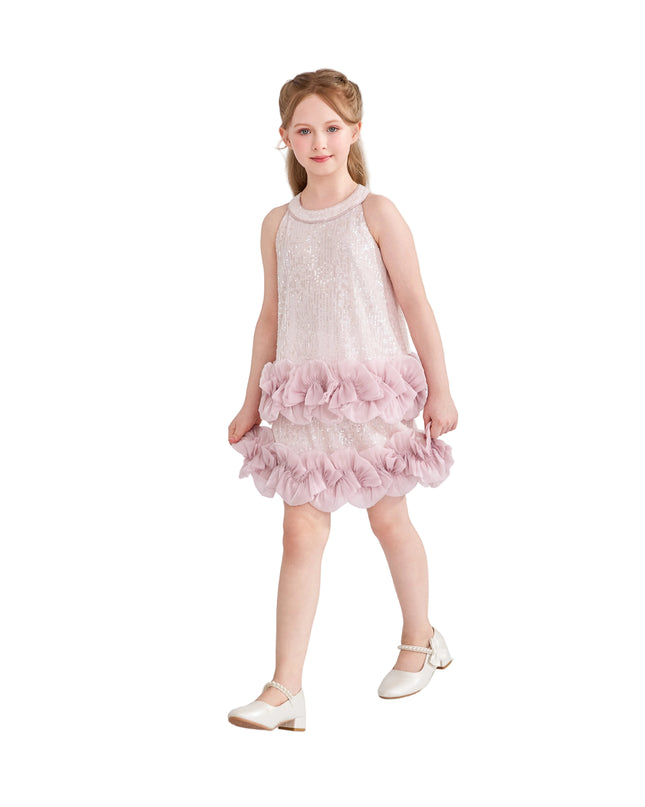 kids atelier tulleen Light Pink Ameliora Ruffle Skirt Set