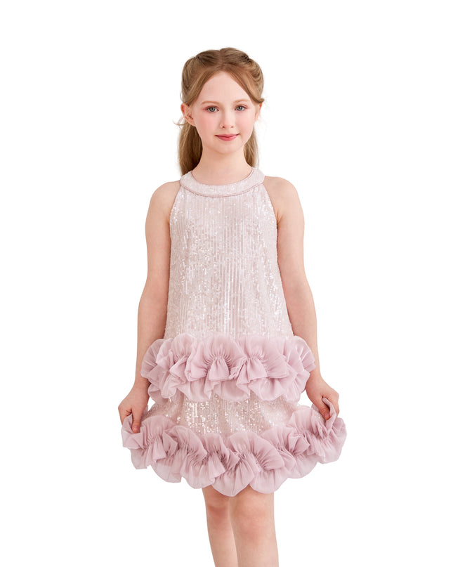 kids atelier tulleen Light Pink Ameliora Ruffle Skirt Set